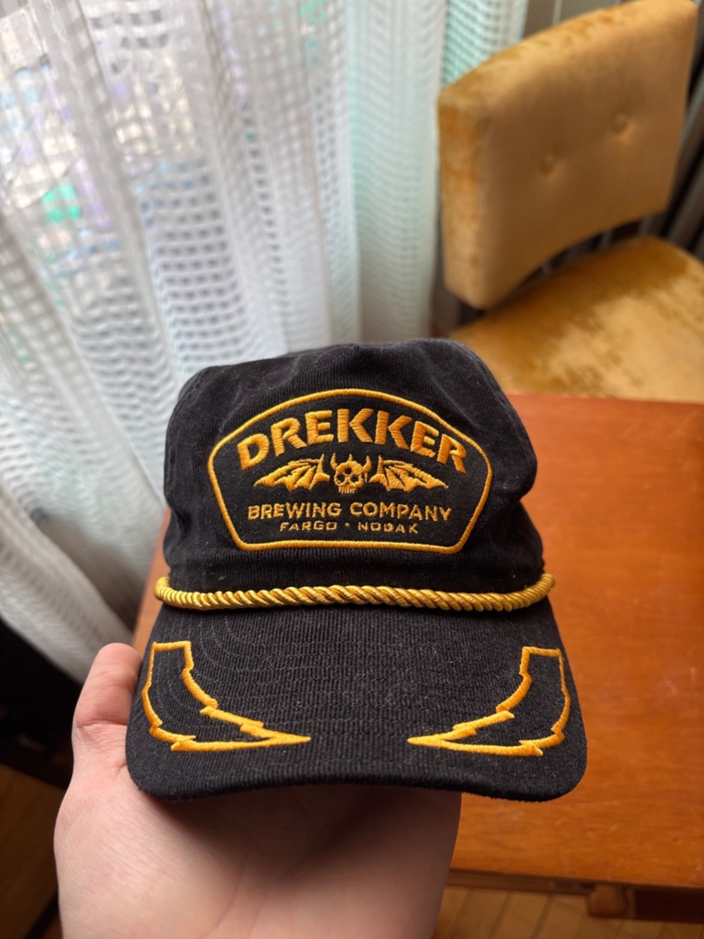 Black & Gold Embroidered Trucker Cap
